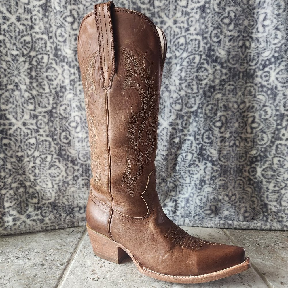 Freebird Woodland Tan Size 8 Cowboy Cowgirl Boots EUC